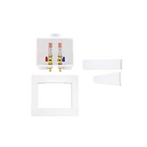 해머 피뢰기 및 1/4 회전 볼 밸브가 있는 Eastman 1/2인치 땀 연결 이중 배수 세탁기 배출구 상자 흰색 60252, 압착 PEX 연결