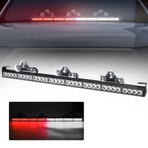 90.2cm(35.5인치) 13가지 모드 8개의 조명 헤드 32개의 LED 고강도 법 집행 교통 고문 비상 경고 보안 위험 비밀 차량 트럭 스트로브 라이트 바 키트 온오프 스위치, White / Red, White / Red