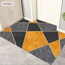매트리스 입구 문바닥 매트리스 입구 거실 침실 주방 미끄럼 방지 매트리스 입구 카펫 상큼 ins, 주황색 기하학(크리스털 벨벳)