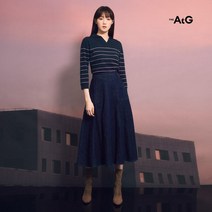 [2만원 인하] 더엣지 세그먼트 데님 스커트