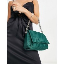 탑숍 다크 그린 네베 스티치 체인 숄더 여자 숄더백 미국 핸드백