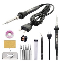온도 조정 가능한 전기 납땜 인두 220V 110V 60W 80W, CHINA, 220V EU Plug Version, 80W Iron Kit