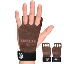 RooGrips 3핑거 내구성 가죽 핸드 그립 논슬립 풀업 장갑