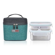 스텐 직사각 2단 도시락(소) 1개