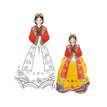 컬러룬 삼국시대 전통의상 신라 색칠공부 색칠풍선 10인