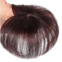 누리머스 수제 인모 100% 부분 가발 탑피스 정수리 불파트 엄마 새치 커버 중년 탑, 100% 인모 15cm, 블랙