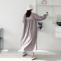 애플망고옷장 빅사이즈 간절기 폴리카라뒷셔링 롱원피스 오버핏 체형커버 치마