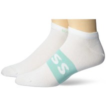 2팩 솔리드 면 발목 양말 더스티 블루 멜란지 7-13, Cloud White/Cloud White Logo