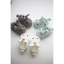 DIY 키트 토끼 덧신 만들기 - 코바늘 덧신 만들기 패키지, 그레이, 1개