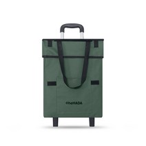 더하다 접이식 패브릭 장바구니 캐리어 쇼핑카트 휴대용 핸드카트, 카키, 1개