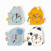 바오바론 모양 시계 만들기 키트 동물 팬시 우드 원목 DIY 탁상 책상 소형 무브먼트 바늘 어린이 세트 어린이집 초등학교 미술 공예 재료 투명스티커 증정, (우주선)