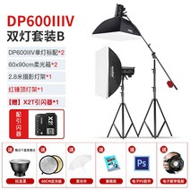 고독스 DP600III 3세대/4세대 카메라 라이트 플래시 600w 광고 촬영 스튜디오, 신우DP600IIV4세대 듀얼 램프 세트B X2 프라이