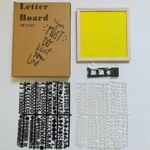 블랙보드꾸미기 카페메뉴판제작 초크아트 코르크 보드 10x10 인치 벽 장식 펠트 레터 오크 나무 메시지 460 편지 Drawstring 가방 홈, 25x25CM+Bright yellow