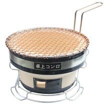 야끼 일본식 미니 화로 이자까야 술집 화로대 가정식 실내 숯불 구이 스토브 불멍 기계, 받침대 원형흙난로 손잡이원동망
