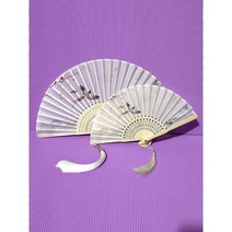 부채 접이식 고풍 여한복 접이식 고전복 소지소죽선 여름춤 중풍무용 한국무용 춤, 6인치레드태슬첫눈01