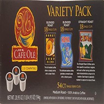 H-E-B Cafe Ole Donut Shop Kona Blend and Columbian Coffee Mix 54 count single serve cups, 1