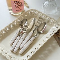 아노바 레트로 빈티지 커트러리 디너 스푼 포크 나이프 디저트포크 티스푼 2color, 아이보리, 디너나이프
