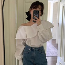 코코블랑 데미 러플 블라우스(오프숄더)