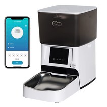 [2022 최신] DOEL 고양이 자동 먹이기 애완 동물 중소형 개 4 L 음성 녹음 정시 정량 먹이 물 세척 가능 스테인레스 스틸 그릇 앱 대응 사용하기 쉬운 2WAY 급전 형 애완 동물 용 건조 식품 자동 먹이 건조제 포함