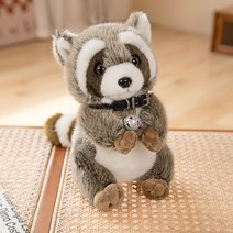 벨/케이프가 달린 스탠딩 너구리 봉제 인형, 7.30cm - bell