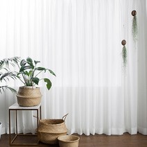 거실 용 한국어 쉬폰 화이트 쉬어 커튼 tulle 커튼 침실 주방 창 처리 완료 voile drape 블라인드