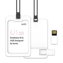 레빗 IU1 사원증 USB2.0 메모리 카드홀더 다크그레이, 4GB