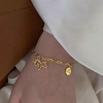 티타늄 스틸 중공 유니콘 팔찌 2022 새로운 조수 문자 LUCK 디스크 색상 유지