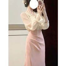 초봄에 솔트계는 가볍고 친근한 홍콩풍 왕실언니 기질 여신 팬 부드러운 스타일 셔츠와 스커트 투피스 슈트