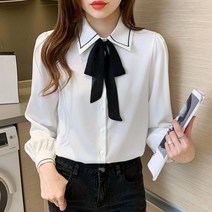 여성 쉬폰셔츠 블라우스 하객 주말 고급 중년 홍대패션 복고풍 데일리룩