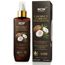 WOW Skin Science 코코넛 미셀라 워터 건조하고 지성 민감성 이 많은 피부를 위한 클렌징 및 메이크업 리무버 진정 및 수분 공급 상쾌한 뷰티 제품 - 매일 사용