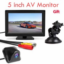 리어모니터 5 인치 TFT LCD 화면 자동차 모니터 HD800 * 480 역방향 후면 카메라에 대 한 2 비디오 입력 주차 모니터를 반전, CHINA, Black 5 inch 009