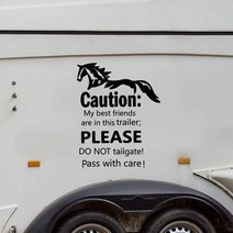 캠핑카창문 자동차 창문 환풍 말 트레일러주의 내 가장 친한 친구 비닐 아트 스티커 트레일러 장식 안전 경고 데칼 캠핑카 창 도어 데코, yellow, 95cmhighx75cmwide