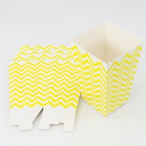 골드 종이 팝콘 상자 사탕 녹두 웨딩 가방 포장 장식 아이 생일 파티 테이블 웨이브 5/10 개, [03] 15PCS, [01] 7x5x11.5cm, [21] Yellow wavy stripes, 10개