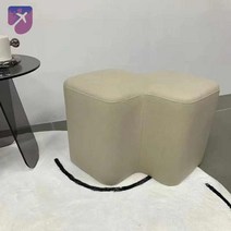 스툴 비정형 쇼룸 현관 쇼파베드체어 북유럽 벤치, 테크니컬 패브릭 베이지 이중분자(스크래치 및 마모방지)