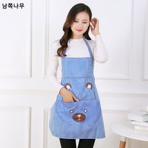 곰돌이 캐릭터 앞치마 장터 야시장 도매 세트 1종 대발 만감, 블루 캐릭터 곰돌이, 프리사이즈