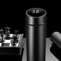 [Su♭] LED 터치 온도계 표시 보온병 460ml 스텐냉병 분유 스마트 차온병 보틀 야외 캠핑 온물통 온물병 냉텀블러 텀블러 _Πj_ea, Яn_화이트
