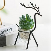골드 블랙 스틸와이어 다육이화분 거치대 장식품 인테리어소품 선물 다육이받침대 사슴디자인
