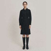 TNGTW 루즈 셔츠 미디 원피스 블랙 THC0CDW01