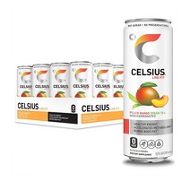CELSIUS 셀시우스 피치 망고 그린티 에너지 드링크 12캔