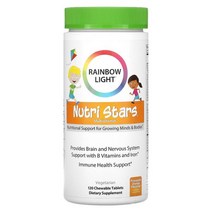 Rainbow Light Nutri Stars 멀티비타민 파인애플 오렌지 향 츄어블정 120정 2팩