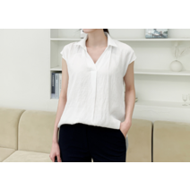 세인트마리 클린 린넨 나시 카라 블라우스