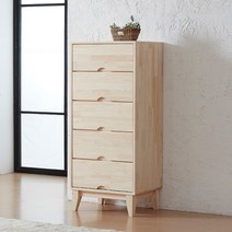 우아미가구 듀라니 편백나무 5단 서랍장, 원목