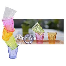 업소용 PC 물컵 음료수 주스 카페용 투명 안깨지는 컵, 튤립컵, 핑크, 1개