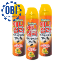 (주)삼현제약 애니킬라 에프에어로솔 파리 모기 바퀴 제거 스프레이 400ml(레몬향), 3개, 400ml