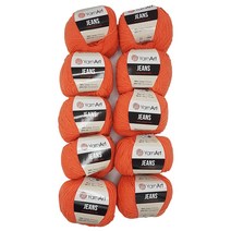 얀아트 진스 YarnArt Jeans 10개입 50g 뜨개질 초보용 대용량 콘사 울 플레인 면사 아크릴 연어 61