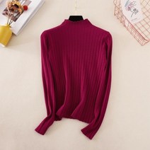 C 가을 겨울 하프 하이 칼라 스키니 스웨터 여성 2023년 신제품 다목적 슬림핏 긴 소매 풀오버 짧은 니트웨어 상의