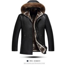 남자 양가죽 소가죽 자켓 남성 자켓 양피 코트 양모 넥타이 모자 남성 39 모피 긴 편안한 봉제 두꺼운 코트
