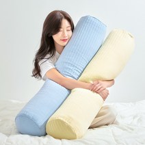 플랫화이트 프리미엄 피치 나노화이바 부드러운 고밀도 누빔 바디필로우, 스카이블루