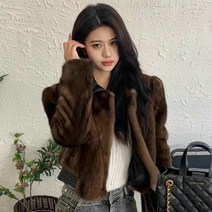 모피코트 밍크 자켓 명품 폭스 퍼 코트 인조 케이프 모피 올인원 코트 여성 2022 가을 겨울 신작 모 밍크 모피 짧은 밍크 코트는 얇고 향기롭다