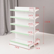 슈퍼 마켓 선반 진열대 벽 편의점 디스플레이 마트 대형, 양면 5층 서브  70 x 70 x 135